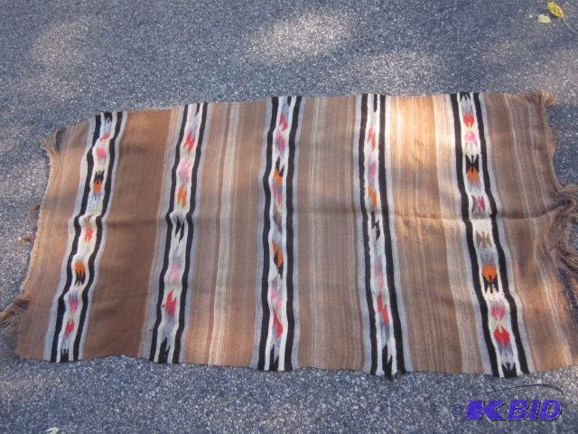 lot 105 image: 5 x 7 circa 1950 Navajo blanket.  ...