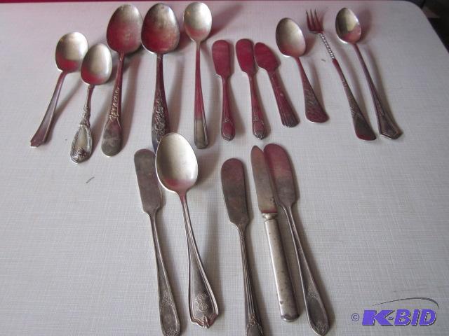 lot 116 image: Lot of silver plate silverware. ...