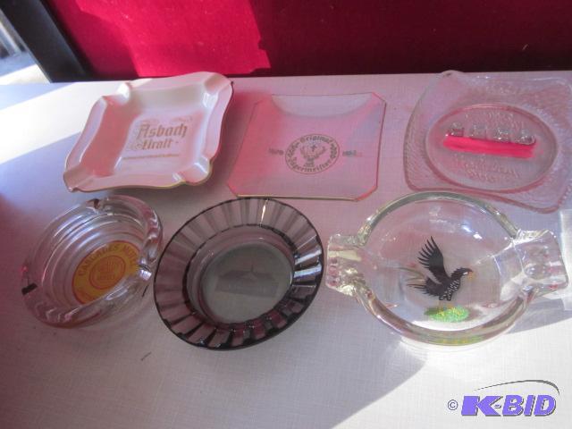 lot 134 image: Lot of (6) vintage ash trays. ...
