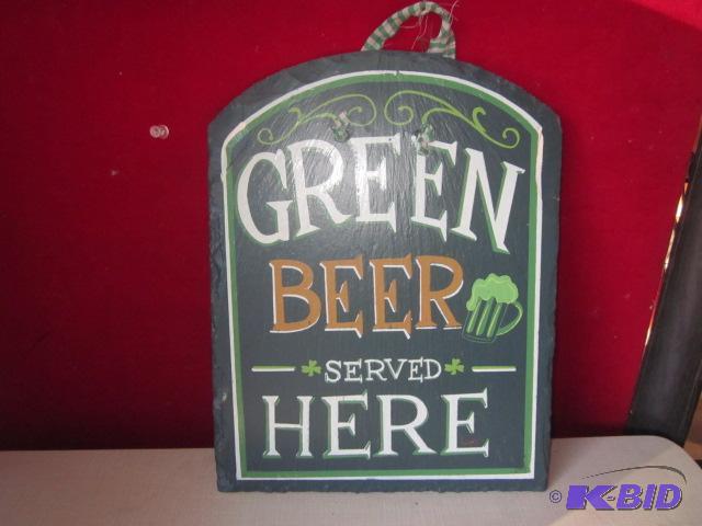 lot 136 image: 15 inch painted slate sign....