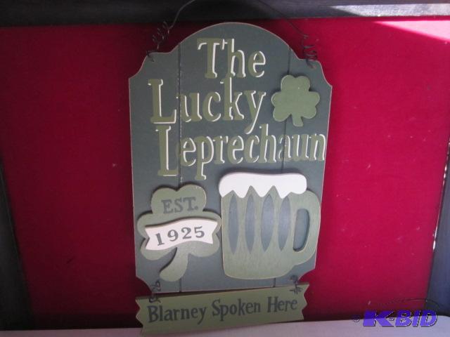 lot 139 image: 16 inch painted wooden sign....