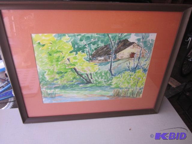 lot 96 image: Original framed watercolor, signed B.E.W. Smi...