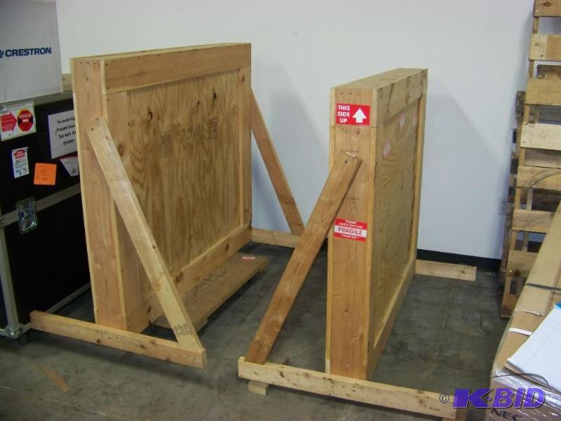 (2) Crates of Rear Projection, Glass Squares and Mirrors