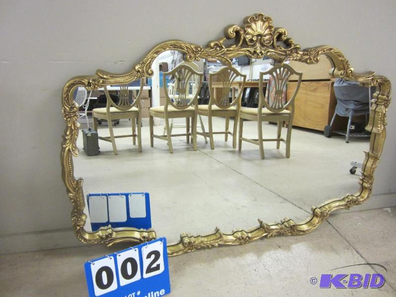 lot 2 image: Ornate Gold Mirror