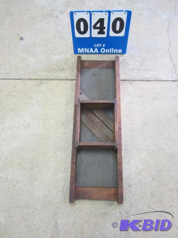 lot 40 image: Vintage Cabbage Kraut Cutter With Box