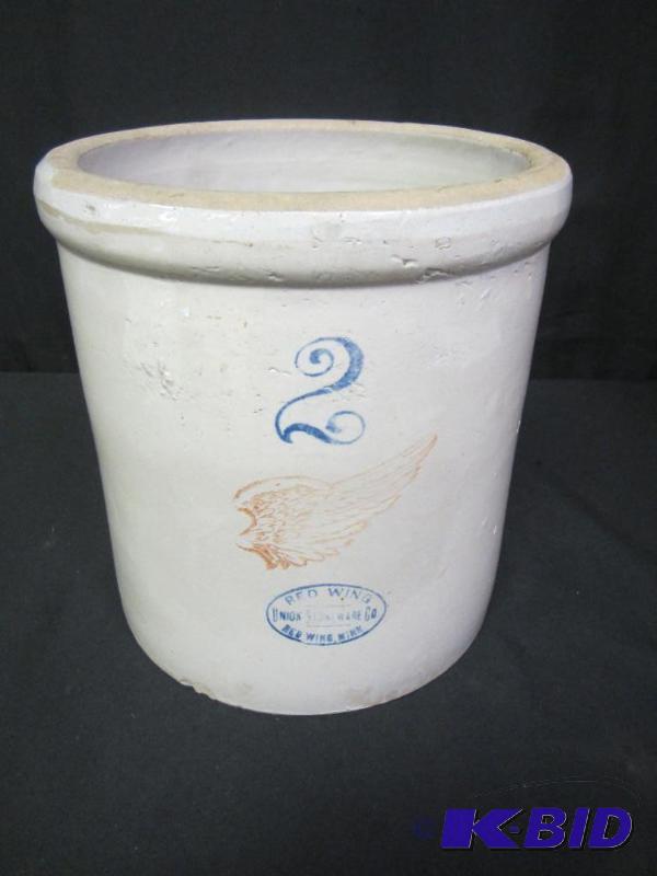 lot 71 image: 2 Gallon Red Wing Crock