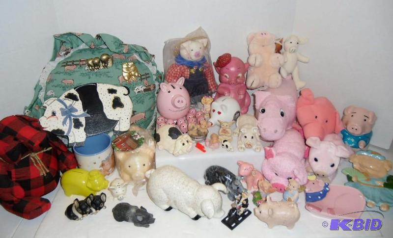 lot 20005 image: Pig Collection - Great assoritment Includes plush, porcelain, plastic, resin 