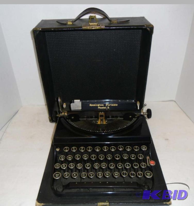 lot 20012 image: Antique Remington Portable Model 5 Typewriter in Case