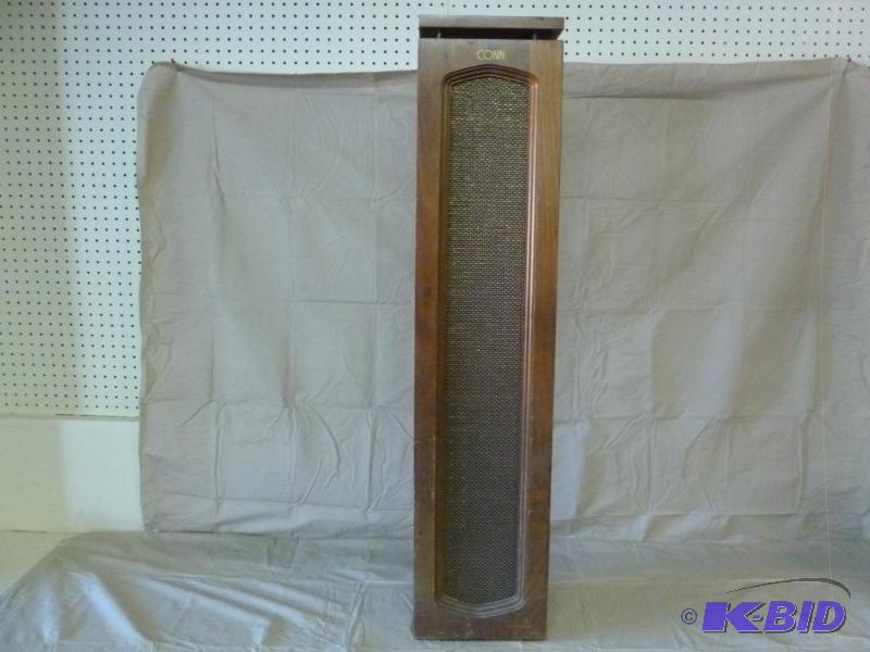 lot 103 image: Large Vintage Conn wood encased tower speaker...