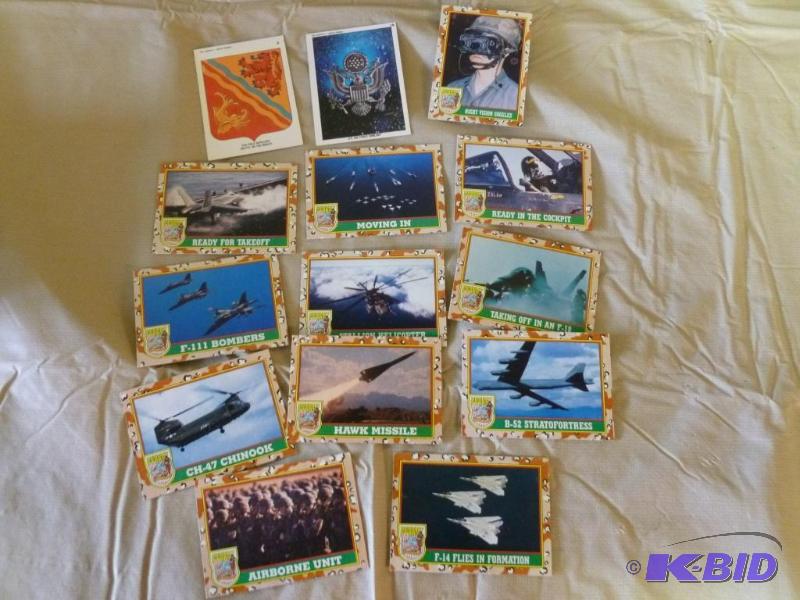 lot 59 image: Lot of 14 collectible Desert Storm trading ca...