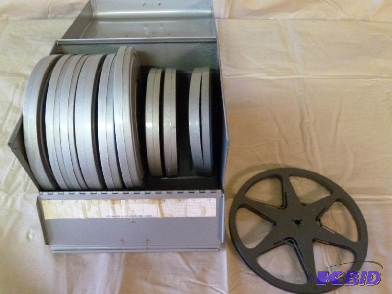 lot 6 image: Lot of ten vintage metal motion picture movie...