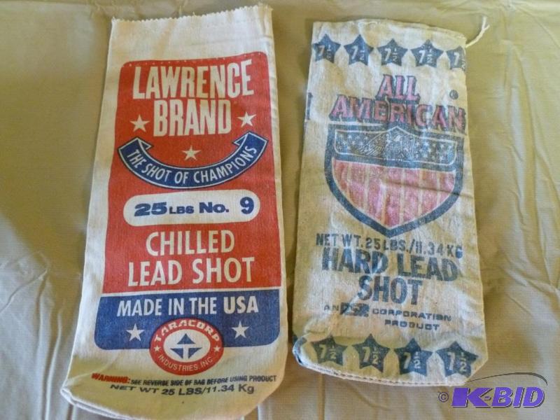 lot 62 image: Lot of two collectible lead shot bags....