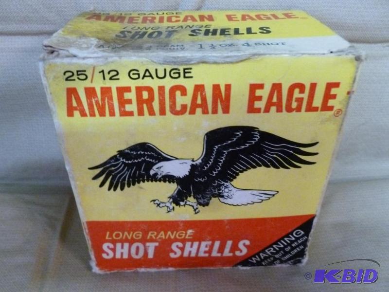 lot 83 image: Collectible American Eagle shotgun shell box....