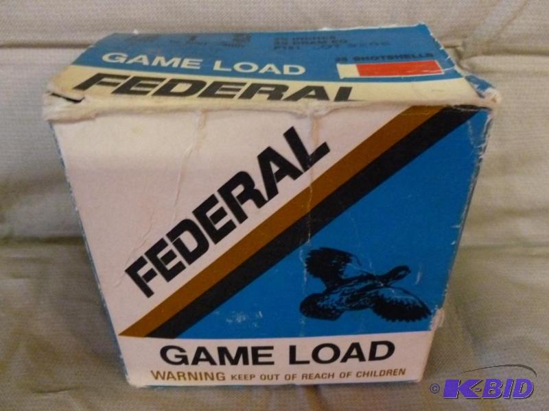 lot 85 image: Collectible Federal shotgun shell box....
