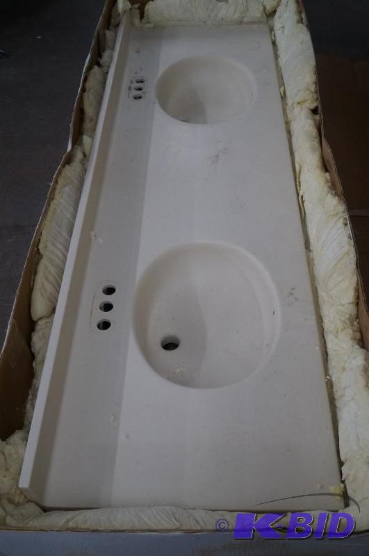 lot 19 image: 73 X 22 Transolid double sink vanity top