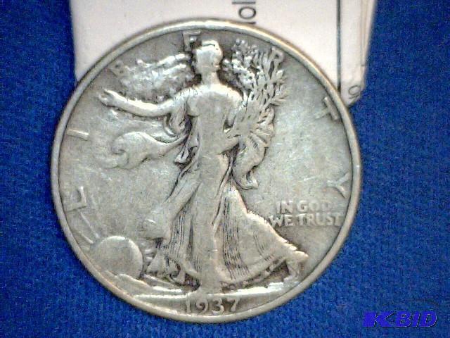 1937 P Walking Liberty Half Dollar Coin...
