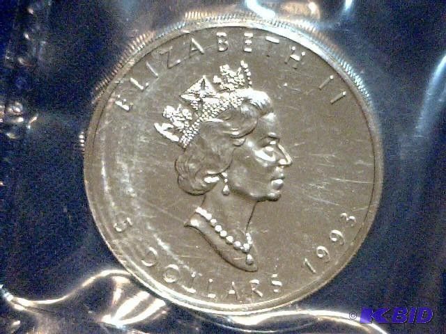 1993 Five Dollar Coin, 1 oz Silver...