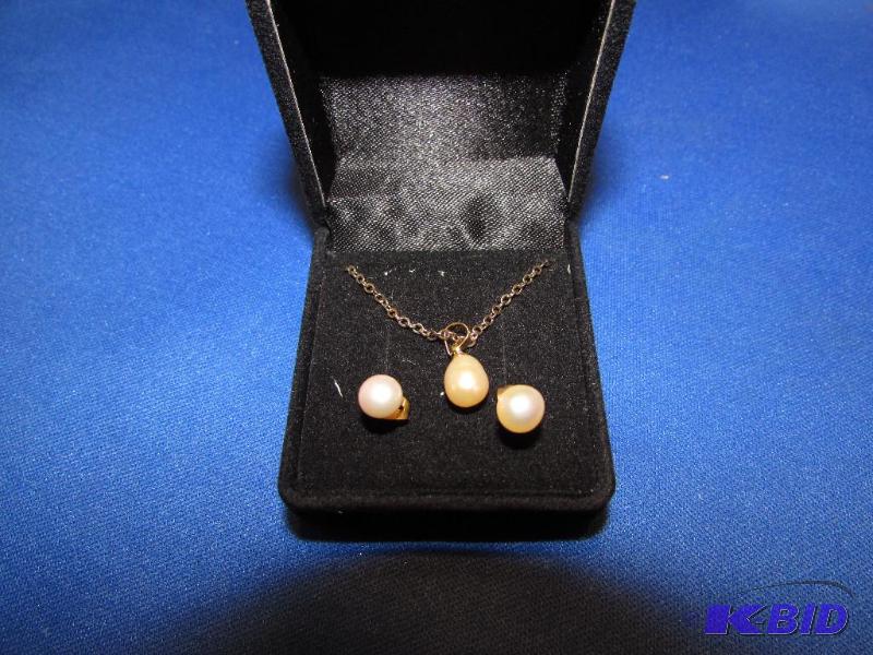 Earring and Necklace Set, 14KT Plated. do not...