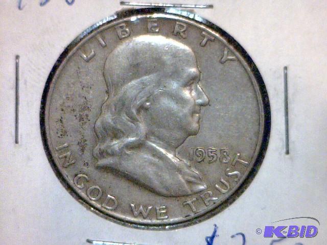 1958 D Franklin Half Dollar Coin...