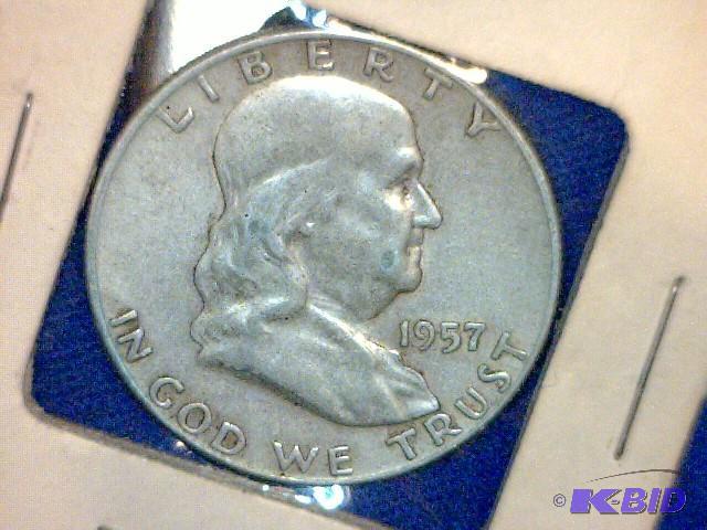 1957 D Franklin Half Dollar Coin...