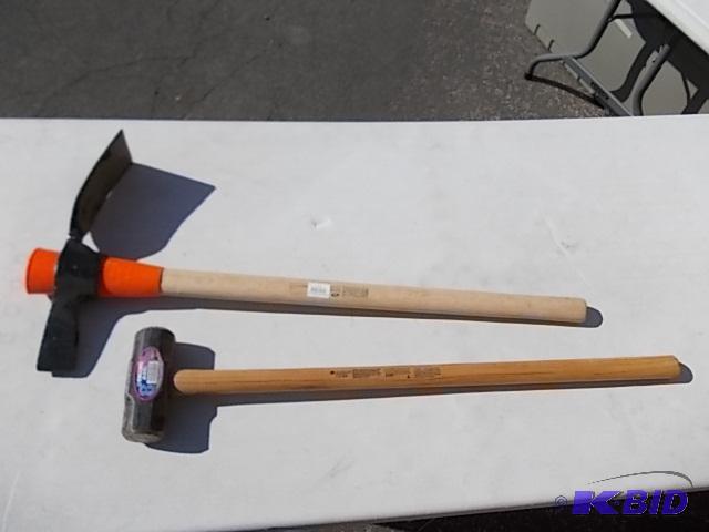 lot 45 image: 5 Pound Cutter Mattock & 8 Pound Sledge H...
