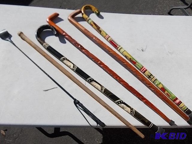 lot 53 image: 5 Walking Canes, I Whip...