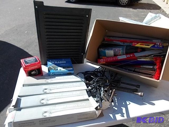 lot 57 image: Gas Filled Shocks, Tire Irons, CB Radio, PA S...