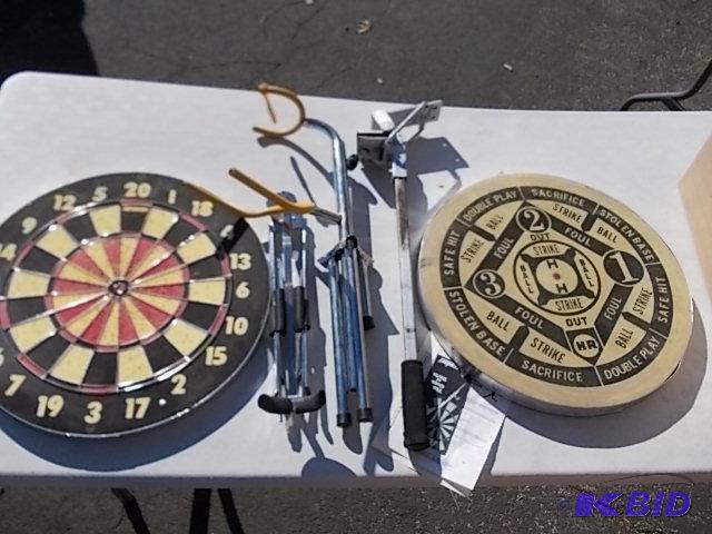 lot 89 image: 2-Dart Boards, Instrument Stands, Can Crusher...
