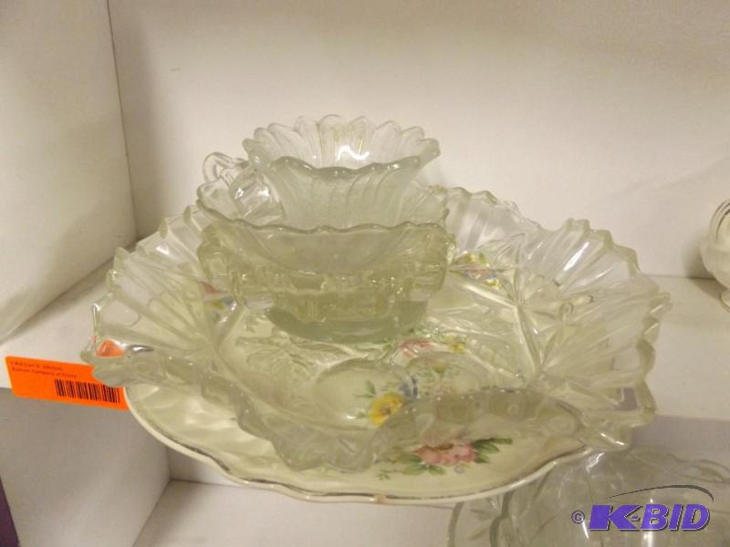 Glass serving dishes, one Decorative Plate by...