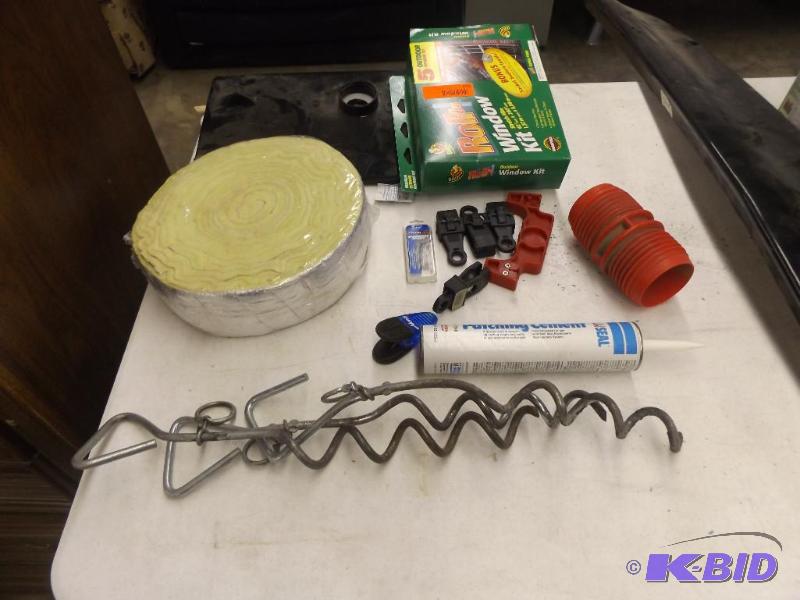 Window Kit, pipe wrap insulation, rotozip bit...