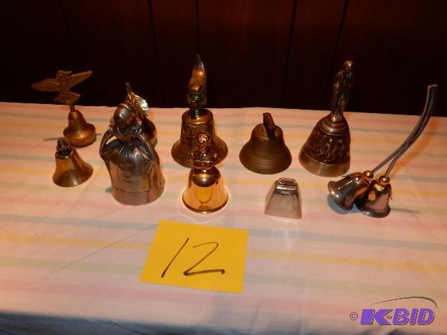 lot 12 image: Brass and metal Bells as pictured Bring packa...