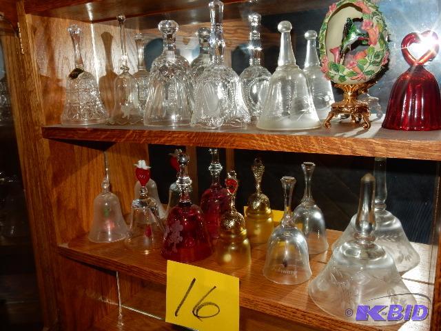 lot 16 image: Misc. Glass, Crystal and China Bells.. See th...