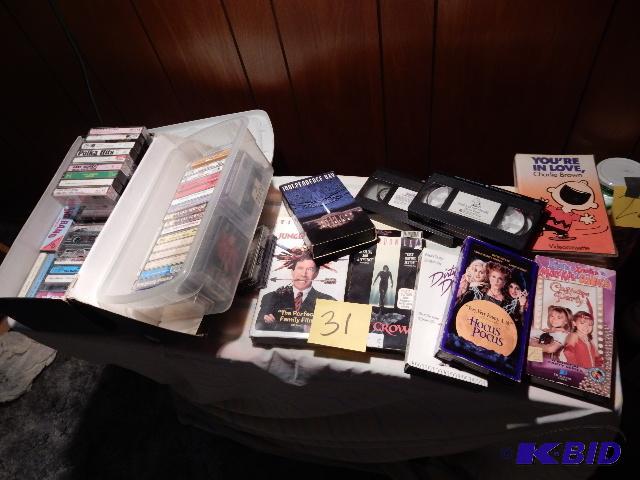 lot 31 image: Cassettes and DVDs as pictured. &nbspSee clo...