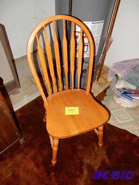 lot 49 image: Nice Spindlehoop back Pine Chair. VERY SOLID...