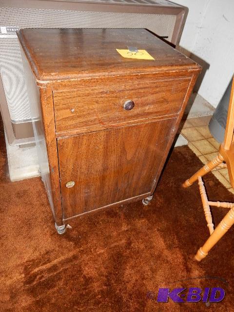 lot 50 image: Simulated wood, METAL cabinet.. 36in w x 18 i...