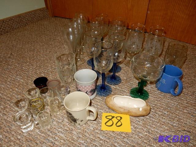 lot 88 image: Misc. Wine Glasses and other glasses as pictu...