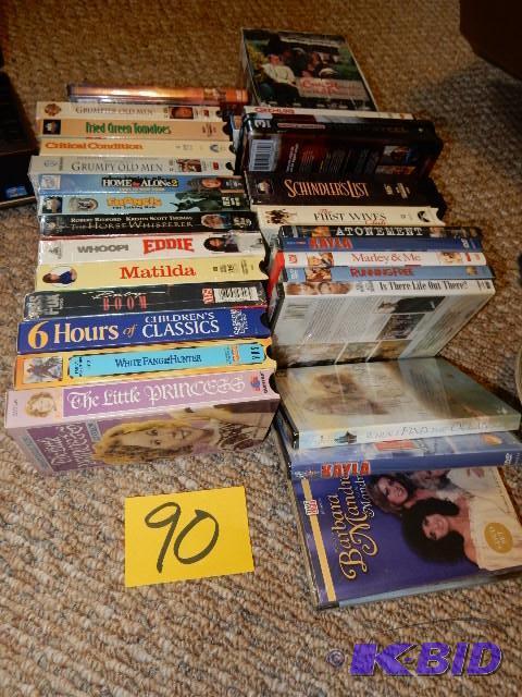 lot 90 image: Misc VHS tapes as pictured. See closeups for ...