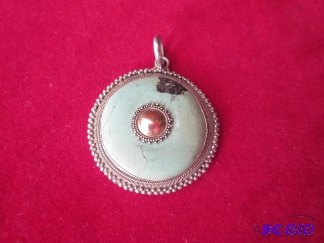 Antique large Sterling Silver pendant, marked...