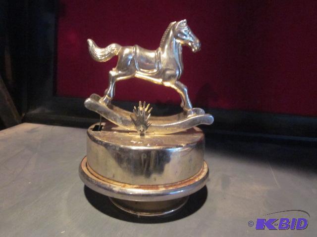 8 inch bronze horse music box....