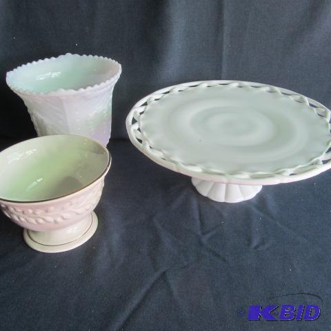 Milk Glass, Urn, Bowl