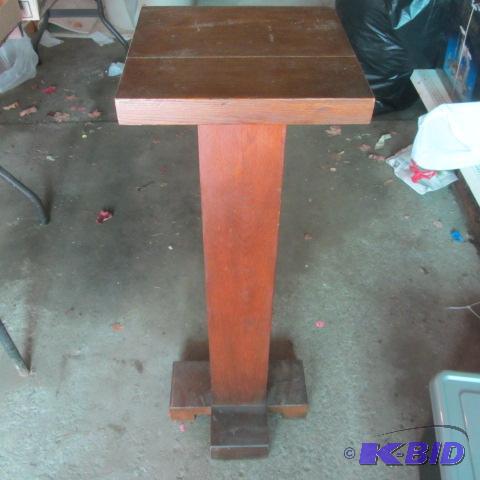 Vintage Oak Plant Stand