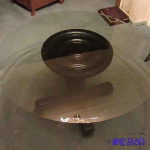 Glass Top Pedestal Table