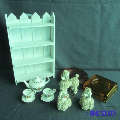 Wood Shelf, Mini Tea Set