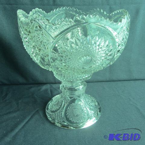 Press Glass Punch Bowl
