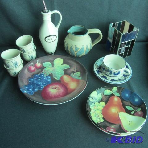 Fruit Plates, Pitcher, Bottle