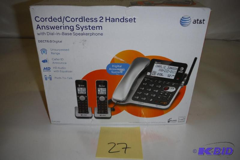 lot 27 image: AT&T CL84202 cordedcordless answering system with caller IDcall waiting