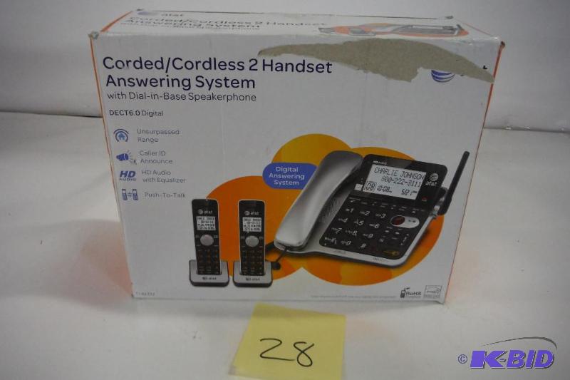 lot 28 image: AT&T CL84202 cordedcordless answering system with caller IDcall waiting
