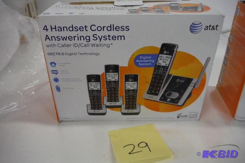lot 29 image: AT and T CL82413 DECT 6.0 Cordless Phone with Answering System - 4 Handsets