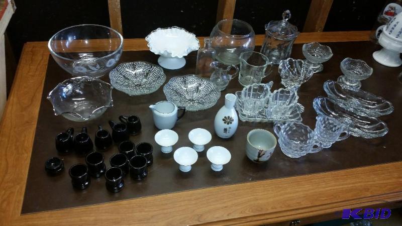Glass Dessert dishes and Sake Set