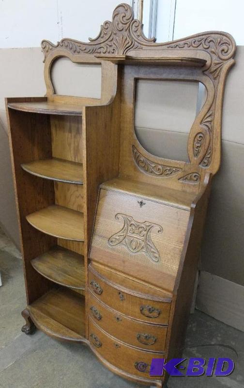 Vintage Writing Desk with Shelving